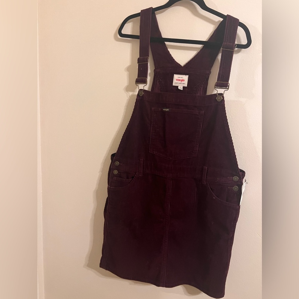 Purple corduroy Wrangler Overall dress size L